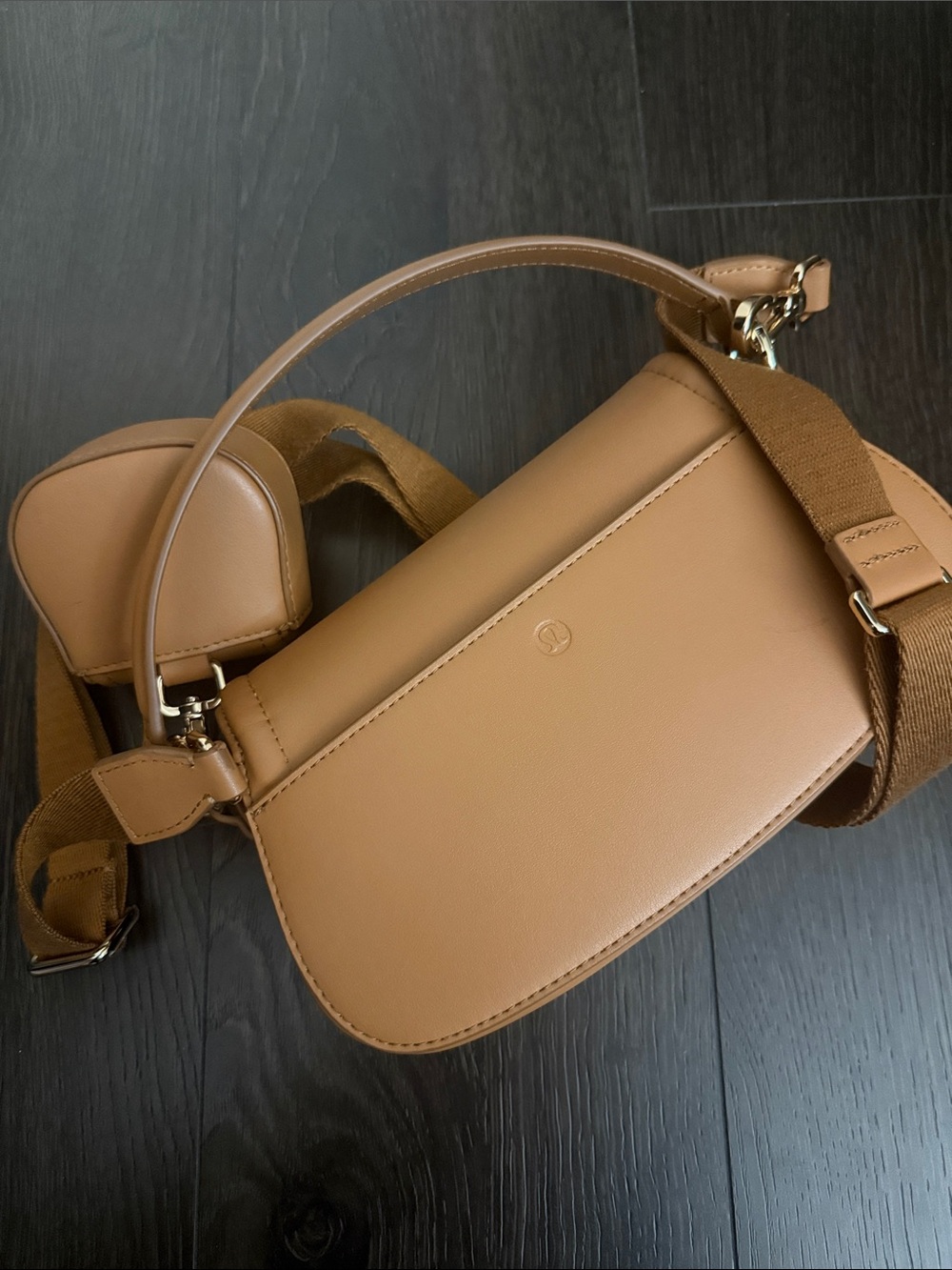 lululemon athletica Tan Leather-Look Crossbody Belt Bag with Coin Pouch - Picture 2 of 7